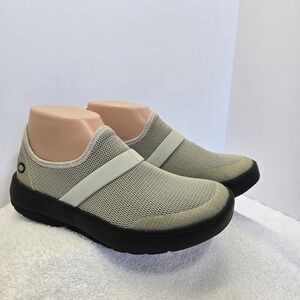 OOFOS Womens OOmg eeZee Gray Black Mesh Slip On Recovery Shoes Sneakers Size 7